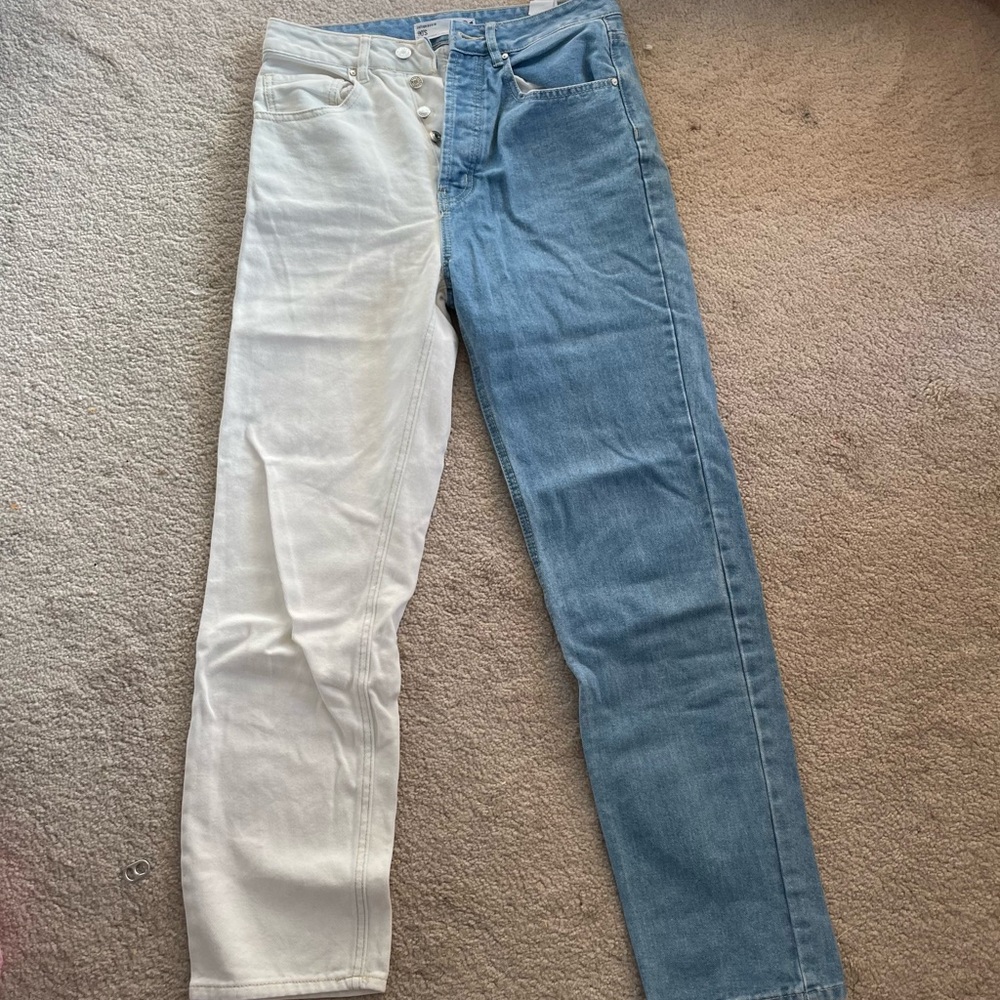 90s half jean, half corduroy pants (size 1)